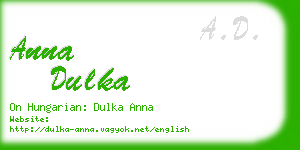 anna dulka business card